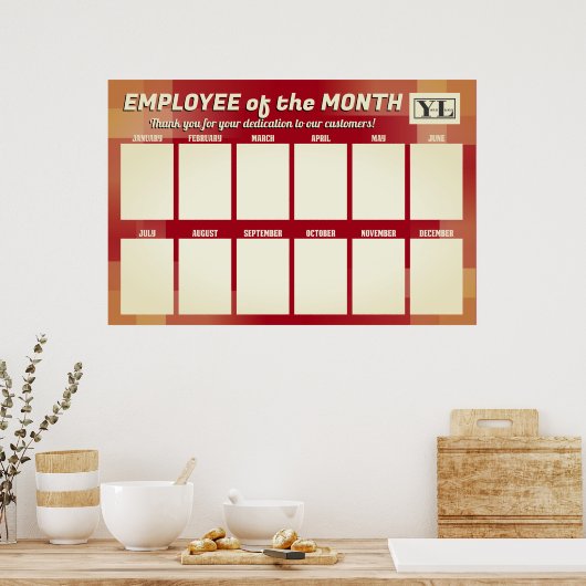 Angepasste Farbe Moderner Mitarbeiter des Monats F Poster (Küche)