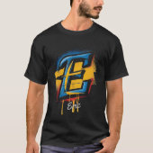 Angepasste fette Graffiti-Letter 'E' Initial T-Shirt (Vorderseite)