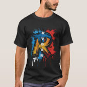 Angepasste fette Graffiti Monogram 'R' Urban T-Shirt (Vorderseite)