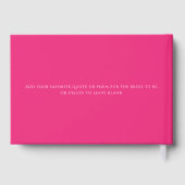 Angepasste fette, helle, rosa Buchstaben an die Br Gästebuch (Rückseite)