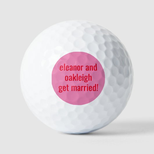 Angepasste fette, hellrosa rote Gastgeschenk Hochz Golfball (Vorderseite)