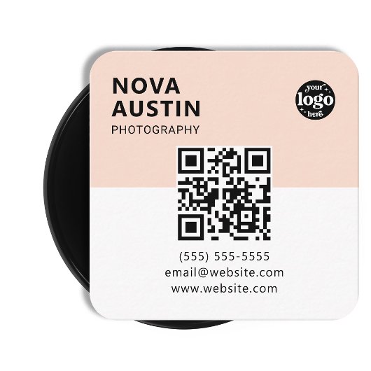 Angepasste fette Minimal-Firmenlogo Moderner QR-Co Quadratische Visitenkarte