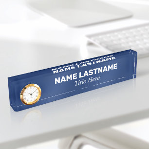 Angepasste fette Navy Blue Minimalistisch Modern C Namensplakette