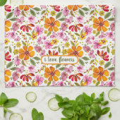 Angepasste Finally Spring Watercolor Floral Geschirrtuch (Gefaltet)