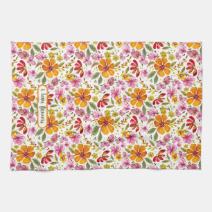 Angepasste Finally Spring Watercolor Floral Geschirrtuch