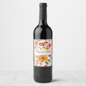Angepasste Finally Spring Watercolor Floral Weinetikett (Vorderseite)