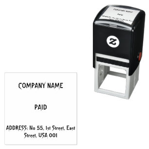 Angepasste Firmenname Adresse ZAHLT Schwarze Tinte Permastempel