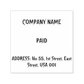 Angepasste Firmenname Adresse ZAHLT Schwarze Tinte Permastempel (Design)
