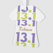 Angepasste Front/Back 13.1 Name Time Halbmarathone Ornament (Vorderseite)