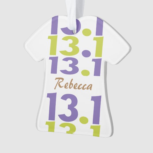 Angepasste Front/Back 13.1 Name Time Halbmarathone Ornament (Vorderseite)