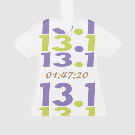 Angepasste Front/Back 13.1 Name Time Halbmarathone Ornament (Rückseite)