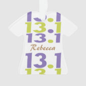 Angepasste Front/Back 13.1 Name Time Halbmarathone Ornament (Vorderseite)
