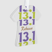 Angepasste Front/Back 13.1 Name Time Halbmarathone Ornament (Vorderseite)