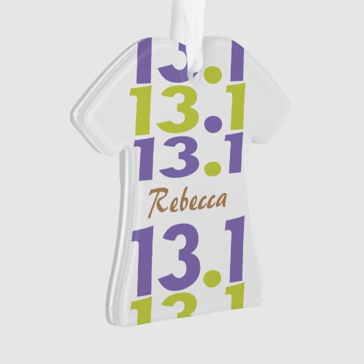 Angepasste Front/Back 13.1 Name Time Halbmarathone Ornament (Vorderseite)