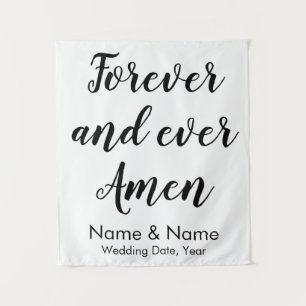 Angepasste für immer und ever Amen Personalisierte Wandteppich