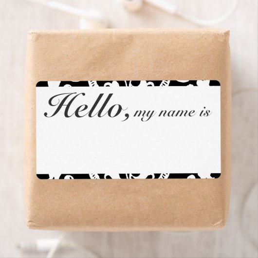 Angepasste Geblüht Grenzname Tag B&W (Insitu)