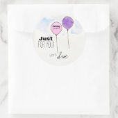 Angepasste Geburtstagsaufkleber Runder Aufkleber (Tasche)