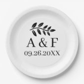 Angepasste gedruckte Teller Zeitleaf-Monogramm (Vorderseite)