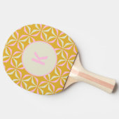 Angepasste, gelb rosa, geometrisch spielend tischtennis schläger (Seitenansicht)