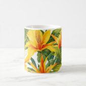 Angepasste gelbe tropische Blüte Kaffeetasse (Mittel)