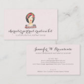 Angepasste Girl-Portrait-Schrift Visitenkarte (Vorne/Hinten)