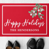 Angepasste glückliche Feiertage Rotes Weihnachtsfe Fußmatte