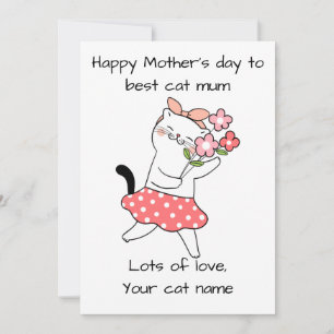 Angepasste Happy Mutter Tag beste Katzenmutter Dankeskarte