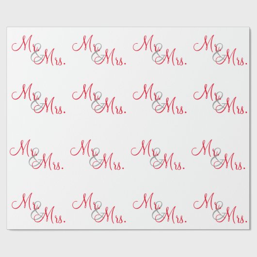 Angepasste Herr und Frau Geschenkpapier (Flach)