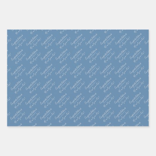 Angepasste Hochzeitfeier, Dusty Bue & Silver Geschenkpapier Set (Vorderseite)