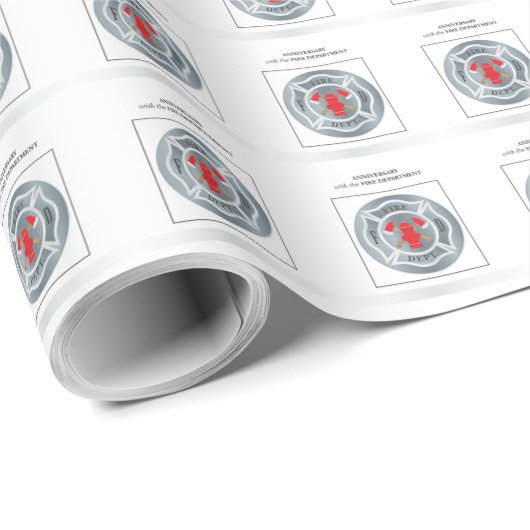 Angepasste, Jubiläumsfeier mit Feuerwehr Geschenkpapier (Rolleneckpunkt)