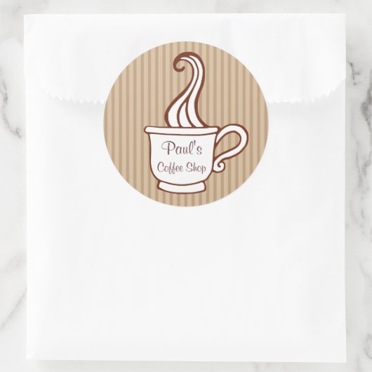 Angepasste Kaffeesticker Runder Aufkleber (Tasche)