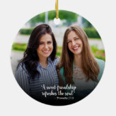 Angepasste lebenslange Freunde 2-seitiges Foto Wei Keramik Ornament (Hinten)