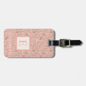 Angepasste leichte pastellrosa Blumen weiße Blüten Gepäckanhänger (Vorderseite horizontal)