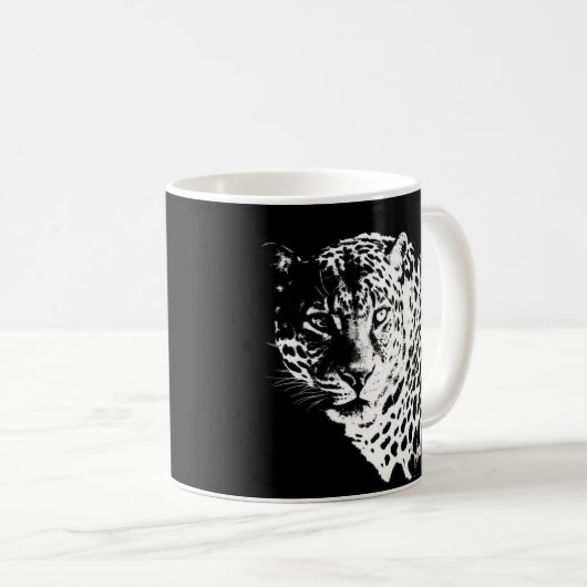 Angepasste Leopard-Gesichtstiere - Trendy Template Kaffeetasse (VorderseiteRechts)