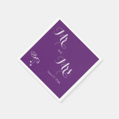 Angepasste Lila Mr. und Mrs. Wedding Napkins Serviette (Ecke)