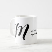 Angepasste M-Buchstabenmonogramm b/w Kaffeetasse (Vorderseite Links)