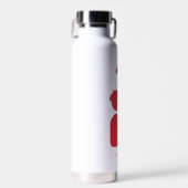 Angepasste Marke Red White Simple Couple and Heart Trinkflasche (Vorne)