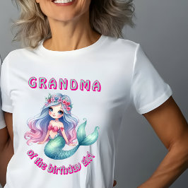 Angepasste Meerjungfrau Oma Geburtstagsmädchen T - T-Shirt