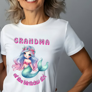 Angepasste Meerjungfrau Oma Geburtstagsmädchen T - T-Shirt