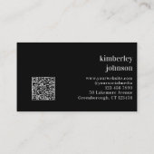 Angepasste minimale moderne Monogramm QR Visitenkarte (Rückseite)