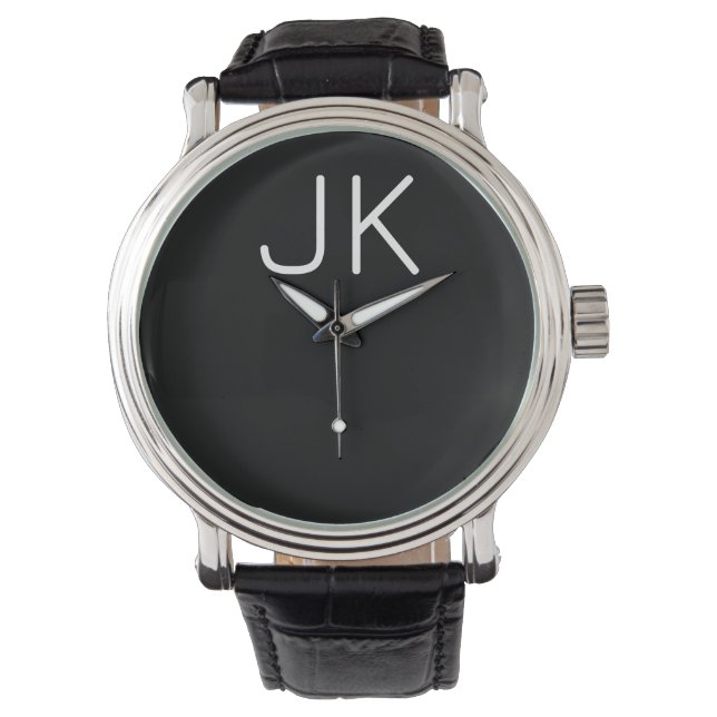 Angepasste minimalistische Initialnamen Armbanduhr (Vorderseite)