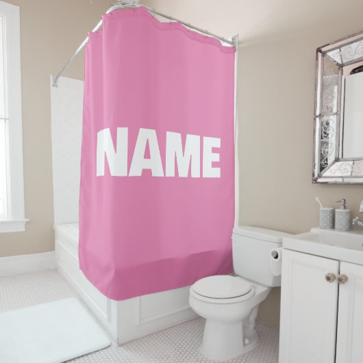 Angepasste minimalistische Initialnamen Duschvorhang (Beispiel)