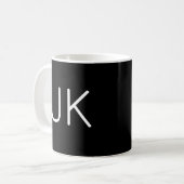 Angepasste minimalistische Initialnamen Kaffeetasse (Vorderseite Links)