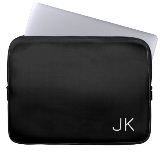 Angepasste minimalistische Initialnamen Laptopschutzhülle (Vorderseite)