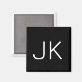 Angepasste minimalistische Initialnamen Magnet (Vorderseite/Rückseite)