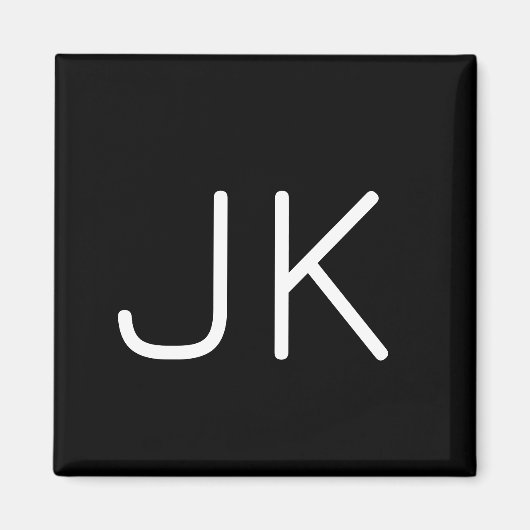 Angepasste minimalistische Initialnamen Magnet (Vorne)