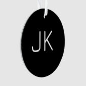 Angepasste minimalistische Initialnamen Ornament (Vorderseite)