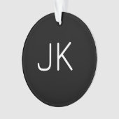 Angepasste minimalistische Initialnamen Ornament (Vorderseite)