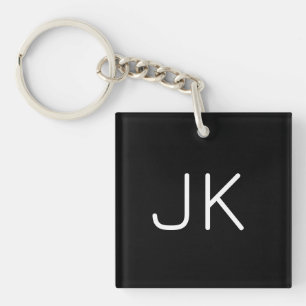 Angepasste minimalistische Initialnamen Schlüsselanhänger