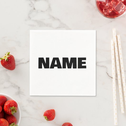 Angepasste minimalistische Initialnamen Serviette (Beispiel)